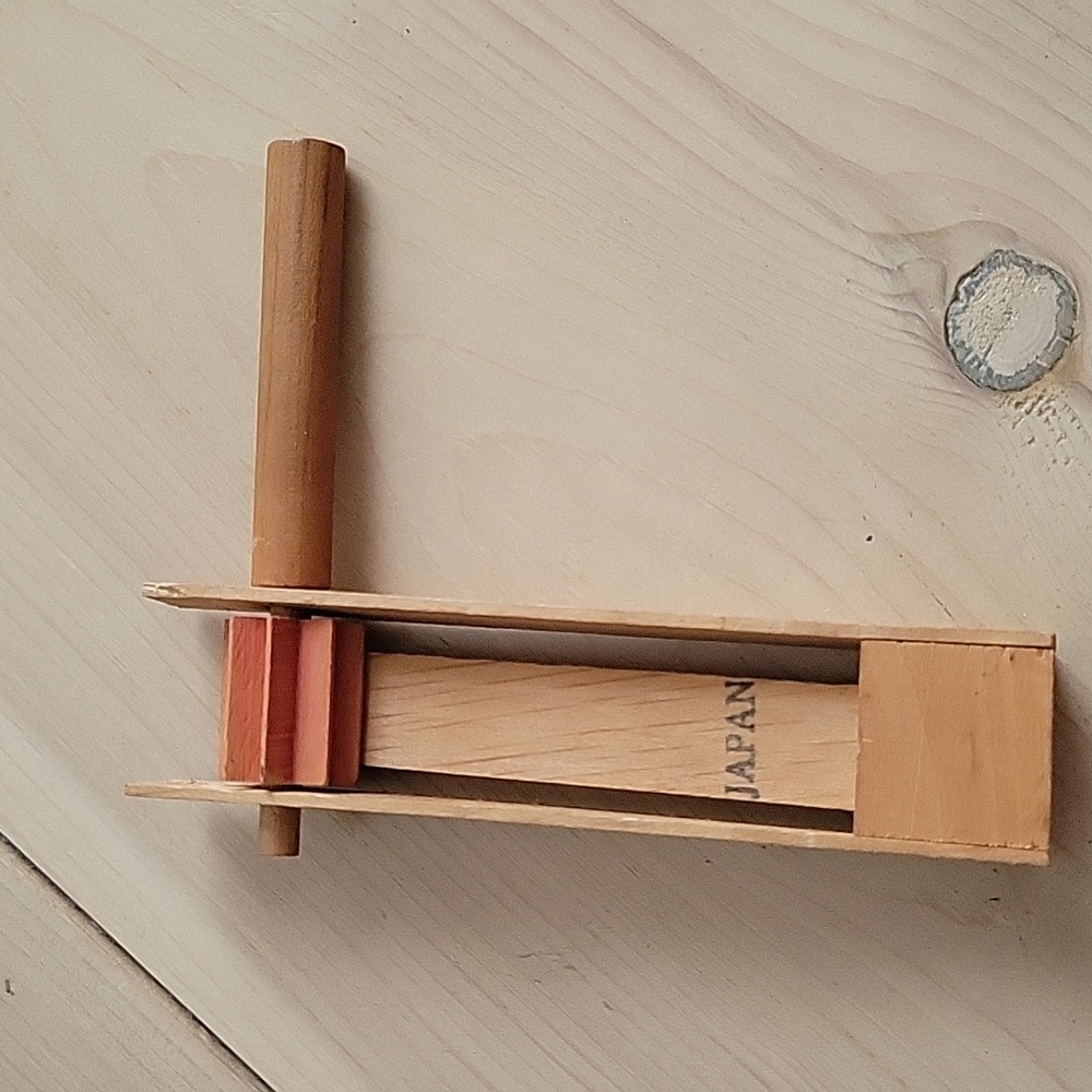 Wooden Spinning Grogger Noisemaker with Red Ratchet